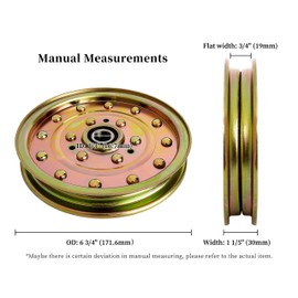 Fourtry 116-4667 Flat Idler Pulley for Exmark 52" 60" 72" Deck Lazer Z AS HP XS Zero Turn Mower, Toro 74413 Z Master Lawn Mower, Replacement Exmark Lazer Z Parts 116-4667, Riding Mower, 2 PACK