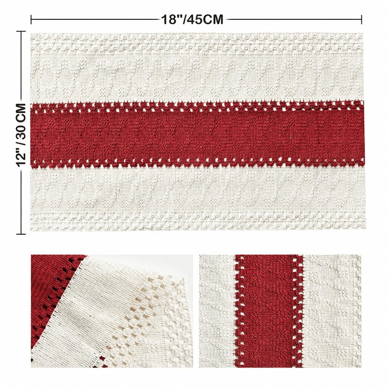 Rose Red Farmhouse Rustic Placemats Set of 4-12x18 Inch