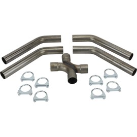 Speedway Motors Universal Dual Exhaust Mandrel X-Pipe Balance Tube Kit, 2-1/4 Inch, Complete Kit