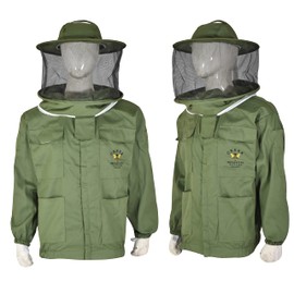 Creek Beekeeping Supplies -- Beekeeping Jacket with Round Veil/Hat (Small, Olive Green)