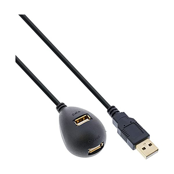 InLineÂ® 34651Â USB 2.0Â Extension Cable Male to Female Type A with Stand 1Â m Black