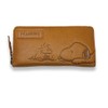 Peanuts Snoopy Round Zipper Long Wallet 73053 Cowhide Italian Leather