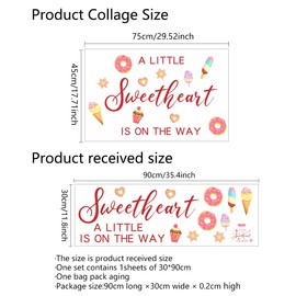 A Little Sweetheart is On The Way Decal - Valentine Baby Shower Party Decoration,Valentine Theme Party Supplies,Gender Reveal Girl or Boy Sweetheart with Hearts Decal for Party (Sweetheart Decal)