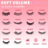 Azenlo False Eyelashes 24 Pairs Faux Mink Lashes 14mm Wispy