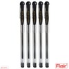 5 x 1.0mm FLAIR FX Dark BLACK Ballpoint Pens Smooth