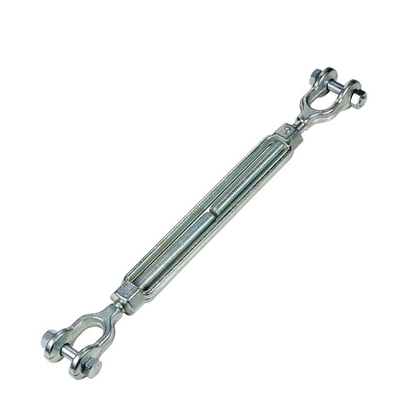 Hot Dipped Galvanized Steel Jaw and Jaw Turnbuckle, 1/2" x 6"Turnbuckle Heavy Duty, 2200 lbs Working Load Limit, 1/2" Threaded Diameter x 6 - Durable, Weather Resistant Turnbuckles