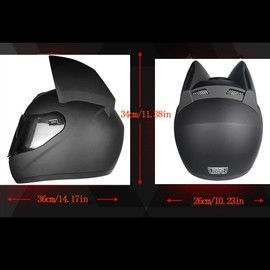 Cat Ear Offroad Helmets,Men and Women Full Face Motorcycle Helmet,for Dirt Bike, Four-Wheeled ATV (Pink Helmet Gold Lens, Large)