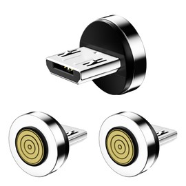 Gourde Magnetic Connector Tips Head for Android Devices (3 Pack), 360° Rotating 7-Pin Magnetic Phone Cable Adapter for Micro All Devices