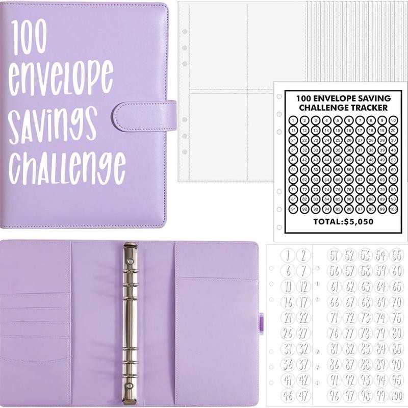 100 Envelopes Money Saving Challenge, Money Saving Planner Cash Envelope