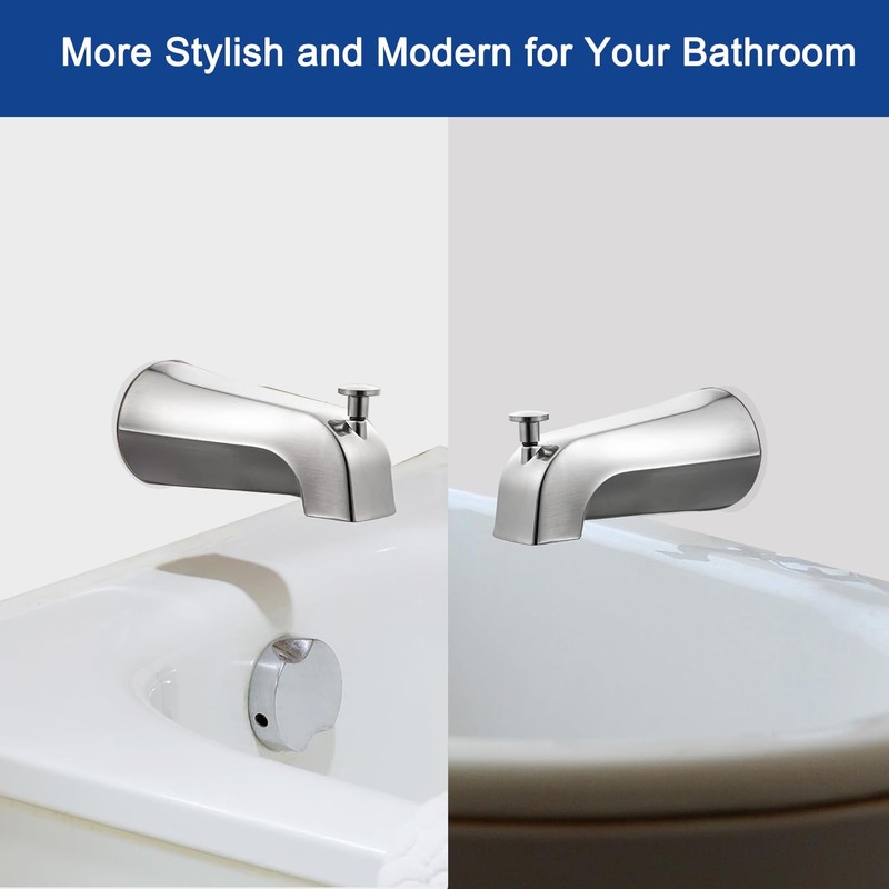 Tub Spout with Pull-Up Diverter, Bathroom Bathtub Faucet with Hex