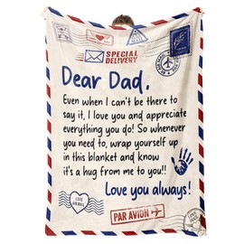 Craftique Fathers Day Dad Gifts from Daughter Son- Soft Letter Blanket- Birthday Gifts for Dad/Father/Daddy, Daddy Gift Ideas, Love You Always Blanket Throw for Bed Sofa Napping, 60”×50”