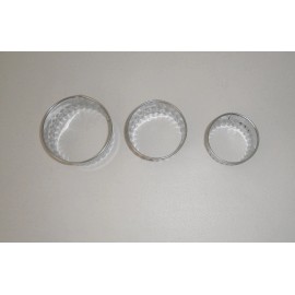 Unbranded Set of 3 Scalloped Edge Metal Cookie Biscuit Cutters 3" - 2.5" - 2.25"