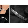 Delicate Beautiful Silver Bangle Bracelet with Snowflake Carved,925 silver jewellery