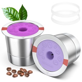 NUKALO Reusable K Cups Refillable for Keurig: K Cup Reusable Coffee Pods for Keurig 1.0 & 2.0 Coffee Machine, Stainless Steel Coffee Filters - Easy to Clean,Lid-Body Tight Seals,Stratum Flow Tech