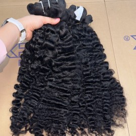 100% Human Hair Cuticle Aligned Raw Human Hair Good Destiny Full and True to Length Philippines Curl Curly Weft Bundlesstyle: burmese curly, color: Natural Black bundle-100grams, Stretched Length: 26 Inches