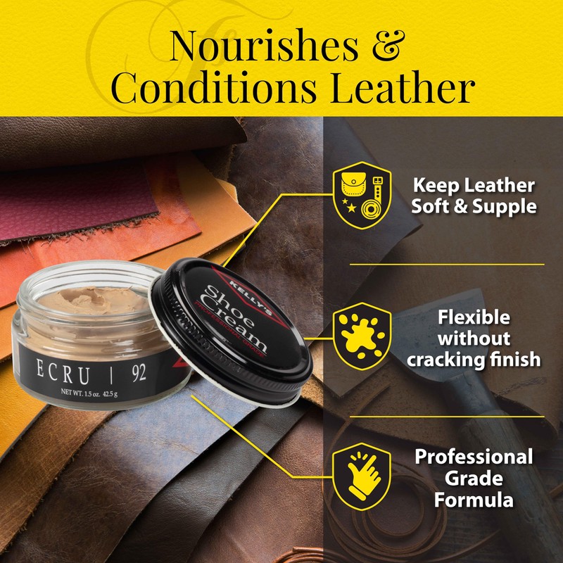 Kelly's Ecru Shoe Polish 1.5 oz - Professional Leather Shoe