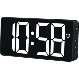 Hama Bali Digital Alarm Clock with Temperature Display Night Mode Black