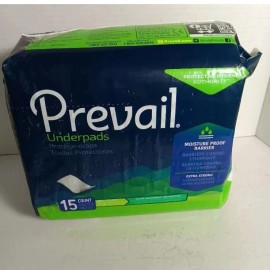 Prevail Underpads 15 Count Large Fluff Absorbent 23 x 36 in Adult Incontinence