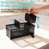 ZHABAYEN Sink Organizer, Black Sponge Holder with Scrub Brush Holder,