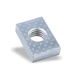 Slot Nut | Threaded Plate 20 x 13 x 5 mm M6 Thread Centre | Galvanised Steel (Pack of 10)
