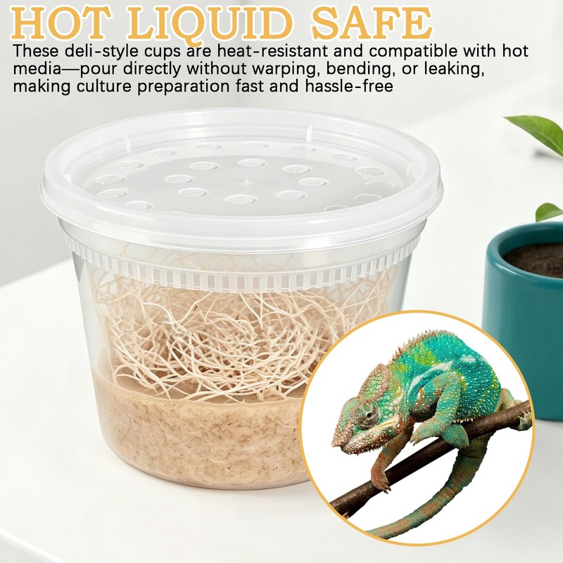 Raneped Deli Cups with Fabric Vented Lids, Culture Cup Mesh