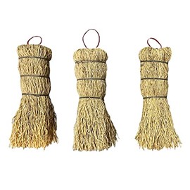 Coladera Set of 3 Natural Fiber Dish Brush Cleaners Mexican Escobetas Molcajete with Hangers Sustainable Kitchen Cleaning Scrubber Brushes for Pots Sinks and Pans Cepillo Limpia Trastes Yellow