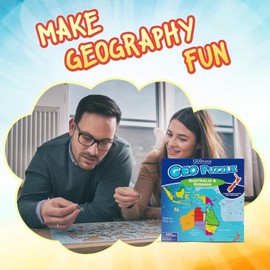 GeoToys GeoPuzzle, Australia & Oceania Shaped Jigsaw Puzzles, 70 Pc Geography Puzzle, Geography Game, Map Puzzle - Jigsaw Puzzles for Kids Ages 6-9 Years Old, Stocking Stuffers for Kids