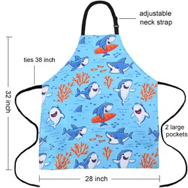 XIEJINJIA Adjustable Bib Apron with 2 Pockets Kitchen Cooking Baking Gardening Painting Chef for Women Men