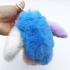 Xsclpomddy Plush Bunny Keyring Rainbow Pom Poms Bag Charm Handbag