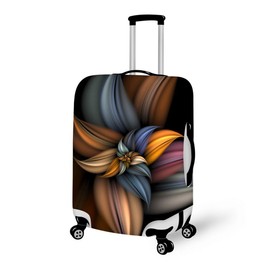 Dremagia Flowers Abstractt Art Design Travel Suitcas Cover Trolley Luggage Case Fits 26-29 Inch Luggage Spandex with Zipper