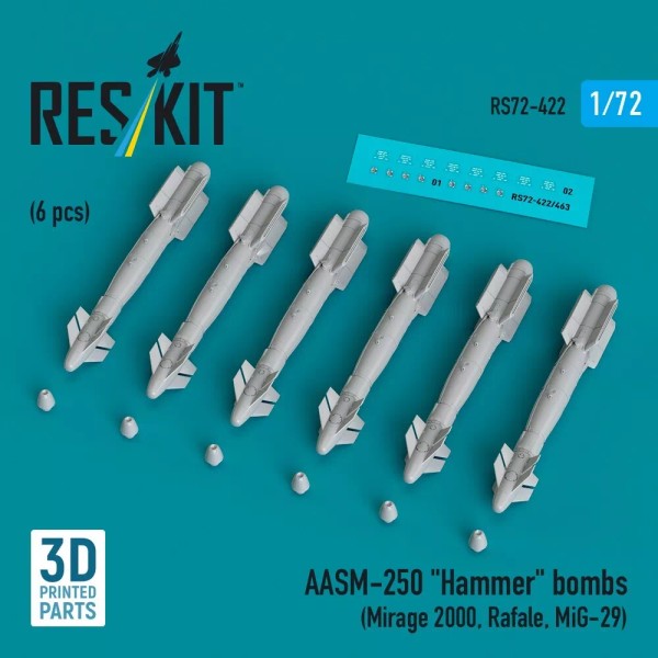 Reskit 1/72 Reskit RS72-0422 AASM-250 "Hammer" (6 pcs) (Mirage 2000,