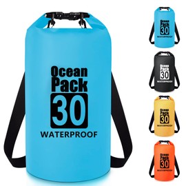 Invool Dry Bag, 5L/10L/20L/30L Waterproof Dry Bag, Dry Sack with Adjustable Shoulder Strap for Hiking, Swimming, Rafting, Surfing, Cycling, Camping, Fishing (Blue)