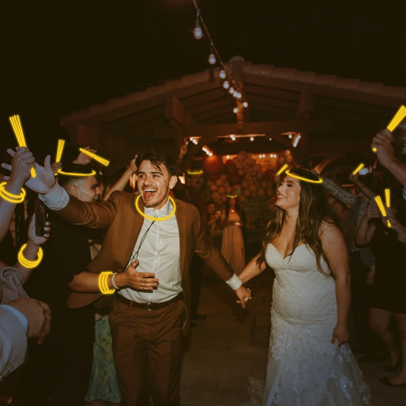 YOFOBU 500 PCS Yellow Glow Sticks Bulk 8" Glowsticks Bracelets