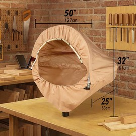 Miter Saw Dust Collector with LED Light - Effective Dust Collection Hood, Universal Fit for 10" Miter Saws, Miter Saw Dust Hood with Storage Bag, Ideal for Garage & Workshop Use