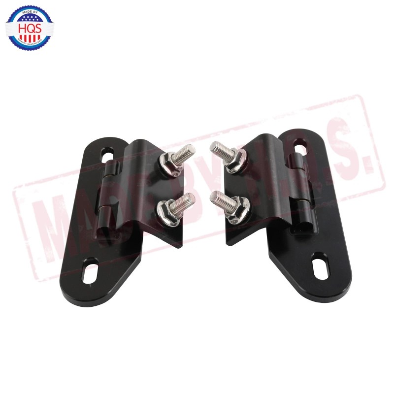 HQS Black Pair Billet Aluminum Rear Hatch Hinges For 1982-1992