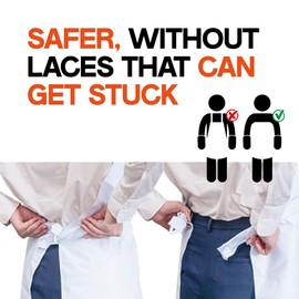 innovex One Touch APRON PRO with POCKET Self-Standing Kitchen Apron – Kitchen Apron – Waterproof Apron – Waiter Apron with Adjustable Strap – Japan Brand, White, One size