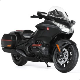 Risopen 1:12 Motorcycle Model Compatible for Honda Glodwing Alloy Diecast Motorcycle Model Toy Mini Moto Gift (Black)