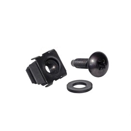 RackGold Black M5 Cage Nut & Screws w/Washers 25-Pack - USA Made