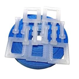 Pallet strapping kit Blue 10m x 12mm with 5 plastic buckles, 6 pack