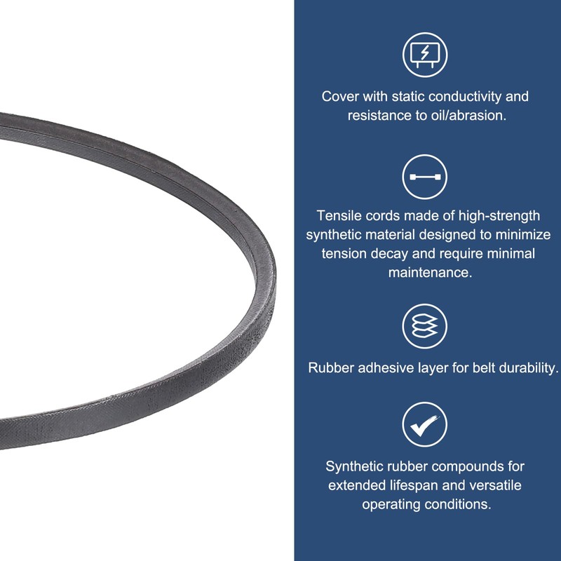 sourcing map 3L300 Classic Wrapped Rubber V-Belt, 30"(762mm) Outside Circumference,