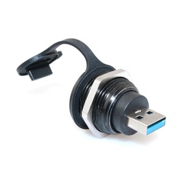Lind Kitchen USB3.0 Male to Female Threaded Fixing Adapter 5Gbps USB3.0 Plug to Socket Round Waterproof Converter USB3.0 Data Connector Mount Socket, for USB Data Transfer/Charging