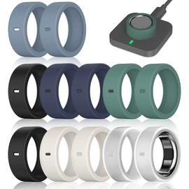 12 Pack Ring Cover Compatible with Oura Ring Gen 4/4 Ceramic, Oura Ring Gen 3 Horizon/Heritage, Support Charging with Cover on, Anti-Scratch Elastic Silicone Ring Protector for Men Women Working Out