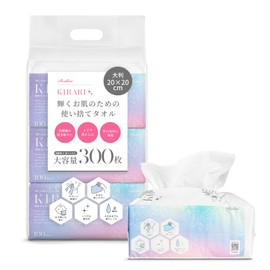 Brilliet Facial Towels, Face Wash, Face Paper, Makeup Removal, Disposable Cleansing, Thick, Large Capacity, 3 Packs of 100
