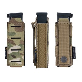 IDOGEAR Single Pistol Mag Pouch Elastic Molle Top Open Pouch for Glock M1911 92F 9mm .40 Magzines Flashlight Holster (Multi-camo)