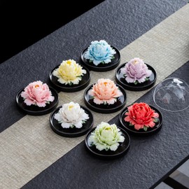 Passive Diffuser Ceramic Flower Aromatherapy – Exquisite Handcrafted Ceramic Decorative Essential Oil Diffuser for Office Desk, Home, and Yoga, with Robust Gift Box Packaging (Pink Peony)