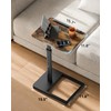 Porvoo C-Shaped Side Table, Height Adjustable Swivel TV Tray Table