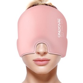 ONLYCARE Pink Therapeutic Thermal Compress Cap for Migraine Relief Hot Cold Therapy
