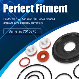 Complete Rubber Repair Kit 0887297 for Watts 1/4"-1/2" Reduced Pressure Zone Assembly Series 009 Black