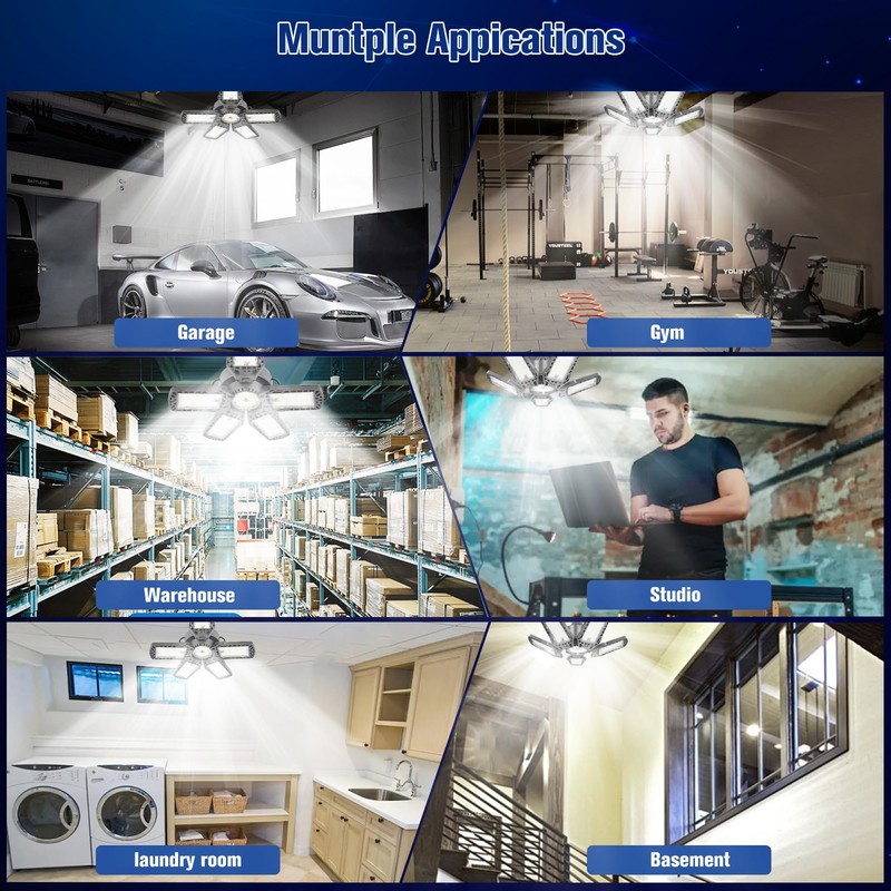 SumKea LED Garage Lights 200W - 1 Pack, 20000LM Led