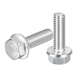 sourcing map 15Pcs 5/16-18 x 1" Flanged Hex Head Bolts, 304 Stainless Steel Flange Hexagon Screws, Flange Hex Drive Screws 5.8 Grade for Machinery Industry Home Appliances, Silver